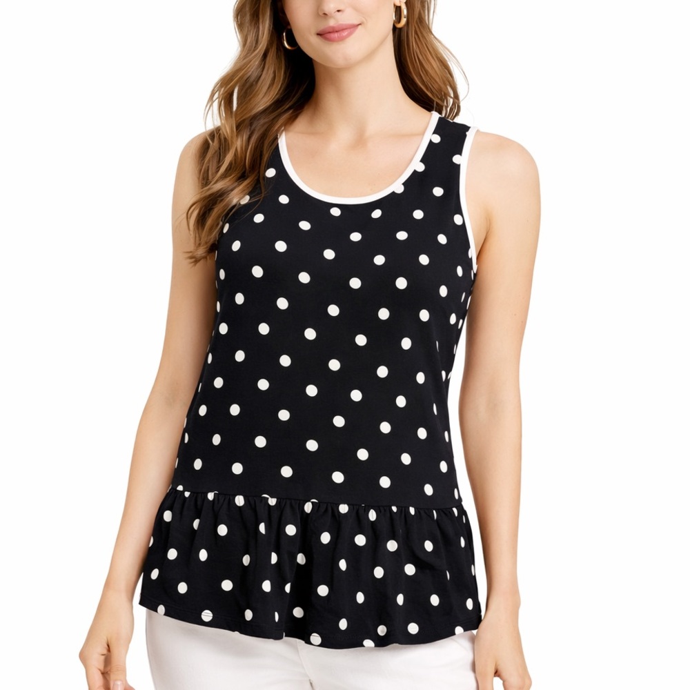 Kate Spade Black and White Polka Dot Tank Top - Size Small